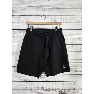 Gymshark mens cutoff shorts black raw hem athletic gym training size medium